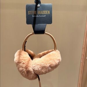 Steve Madden Beige Foldable Earmuffs